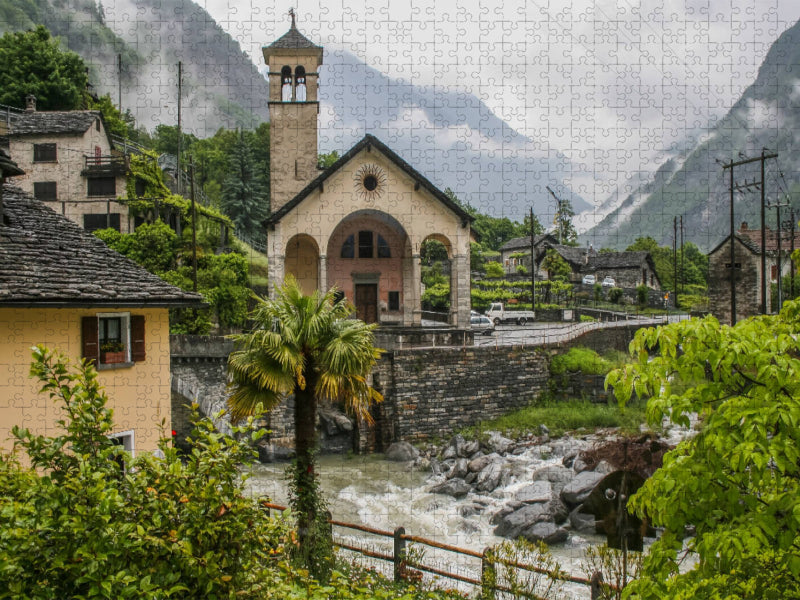 Kirche im Maggiatal - CALVENDO Foto-Puzzle'