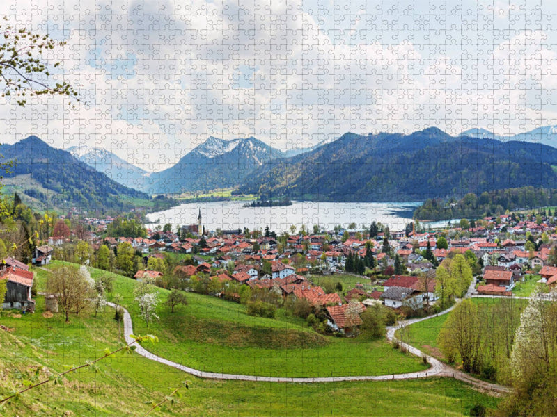 Aussicht auf den Luftkurort Schliersee - CALVENDO Foto-Puzzle'