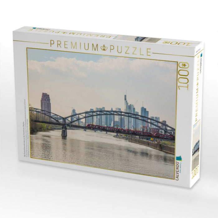 Die Deutschherrnbrücke vor der Frankfurter Skyline - CALVENDO Foto-Puzzle'