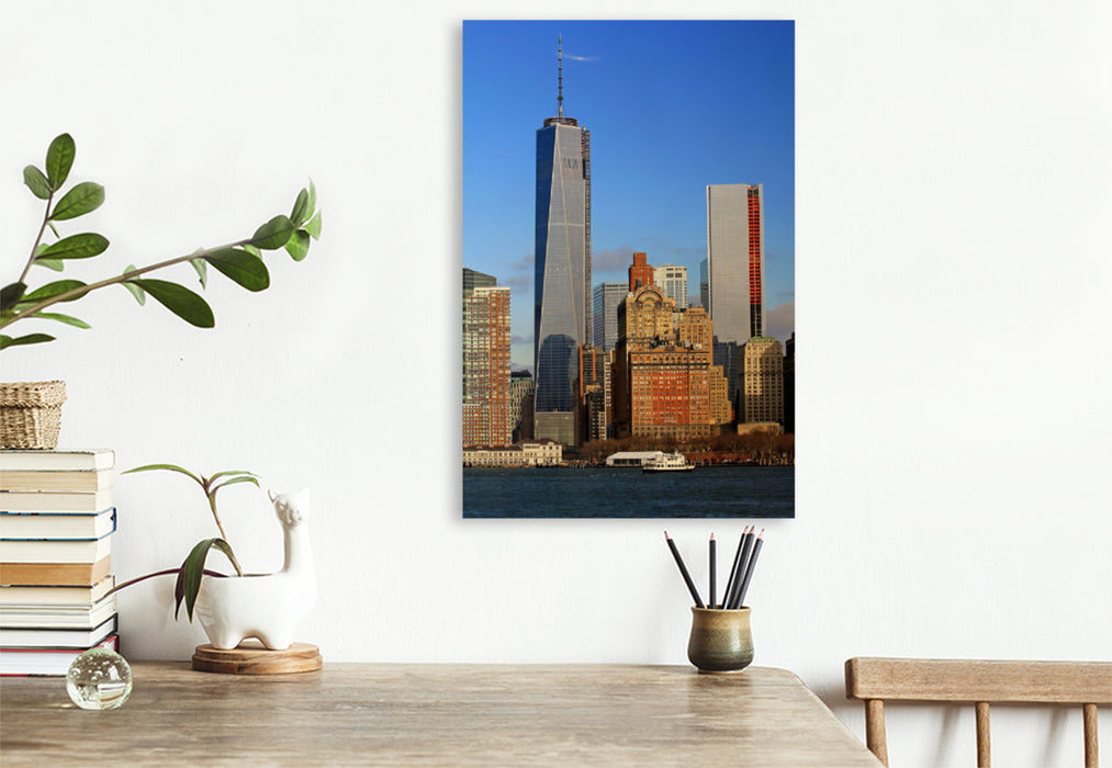 Premium Textil-Leinwand Premium Textil-Leinwand 80 cm x 120 cm  hoch Manhattan Skyline von New York City