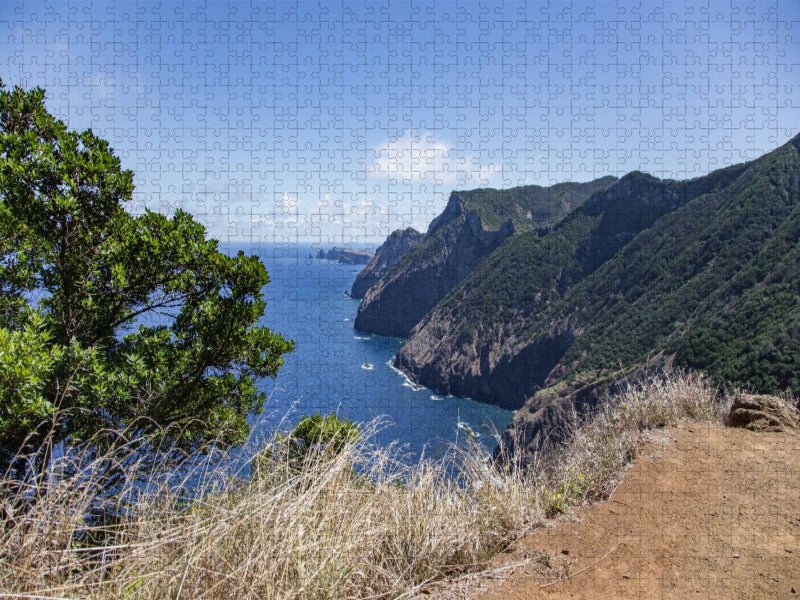 Blick vom Steilküstenpfad am Boca do Risco auf Madeira - CALVENDO Foto-Puzzle'