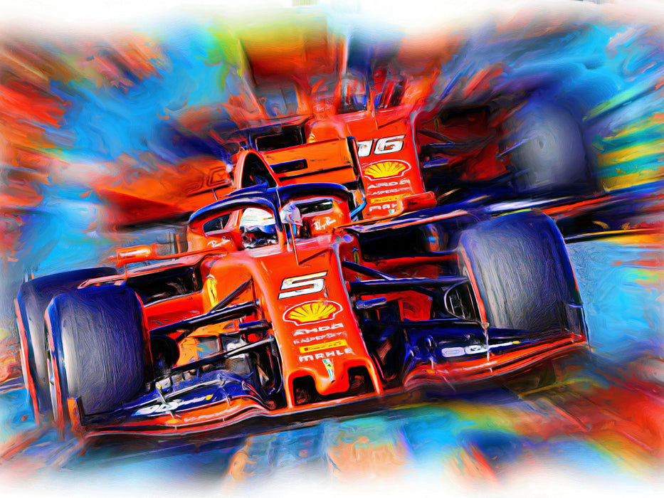 Sebastian Vettel und sein Teamkollege Charles Leclerc 1000 Teile Puzzle quer - CALVENDO Foto-Puzzle'