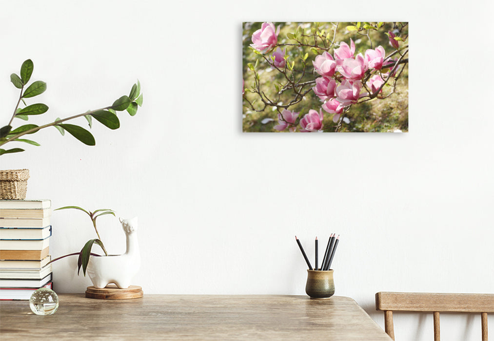 Premium textile canvas Premium textile canvas 120 cm x 80 cm landscape magnolia branch 