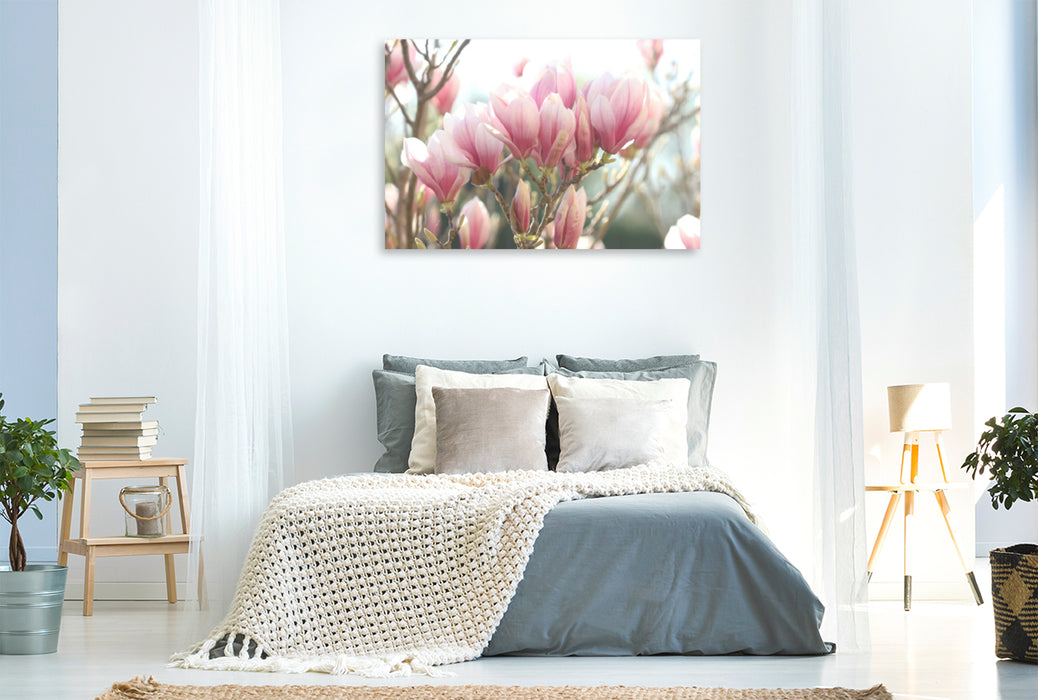 Premium textile canvas Premium textile canvas 120 cm x 80 cm landscape magnolia tree 