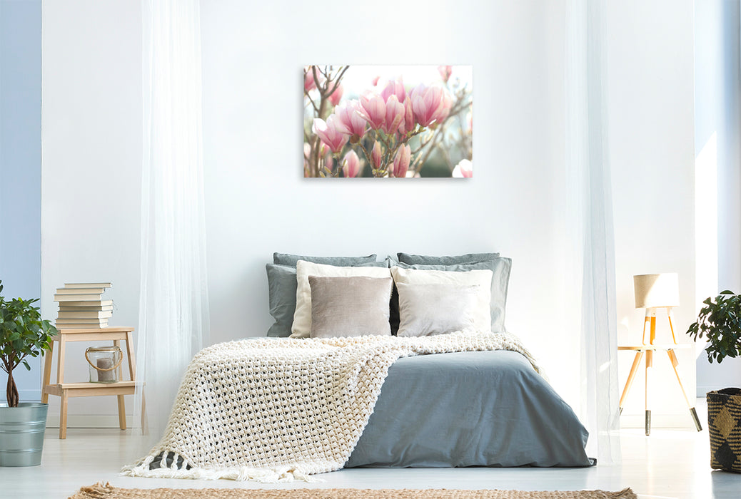 Premium textile canvas Premium textile canvas 120 cm x 80 cm landscape magnolia tree 