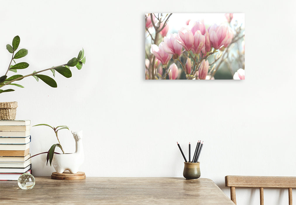 Premium textile canvas Premium textile canvas 120 cm x 80 cm landscape magnolia tree 