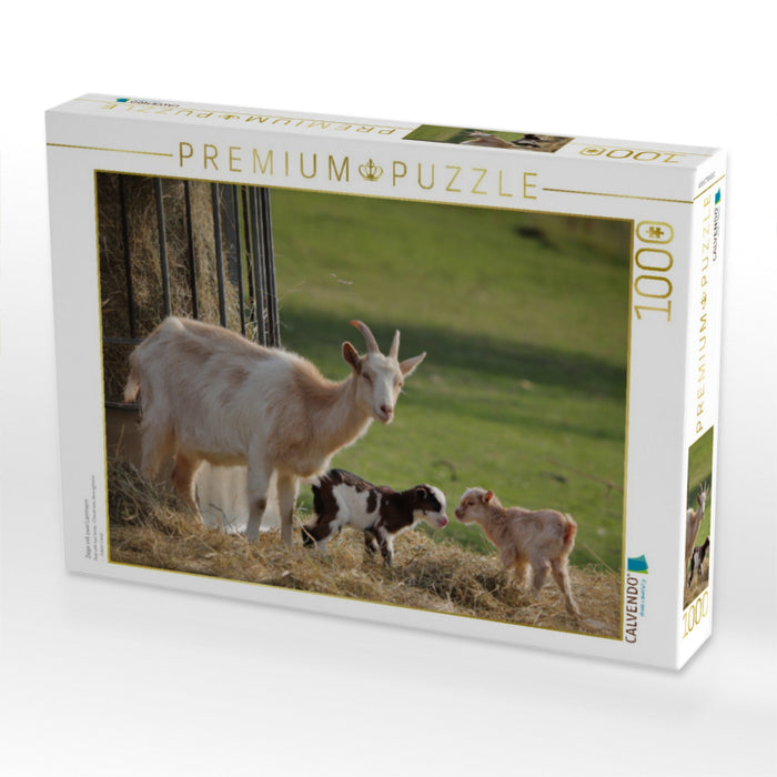 Ziege mit zwei Lämmern - CALVENDO Foto-Puzzle'