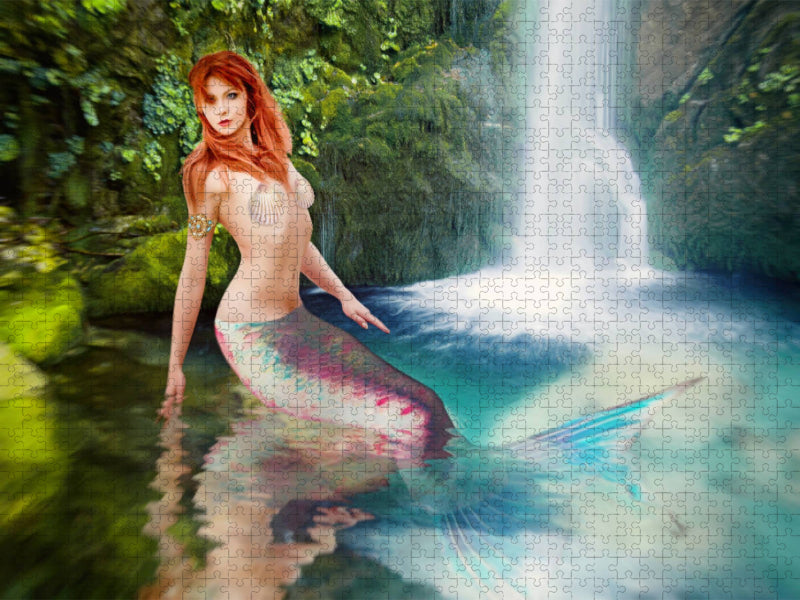 Neben dem Wasserfall - CALVENDO Foto-Puzzle'