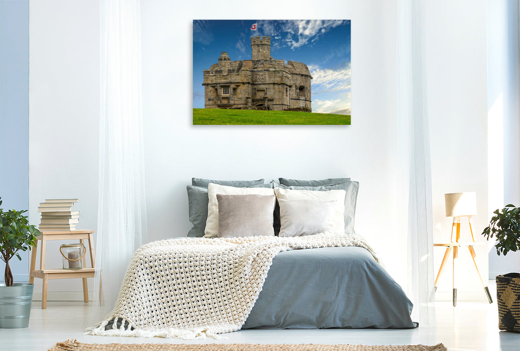 Premium textile canvas Premium textile canvas 120 cm x 80 cm landscape Pendennis Castle 