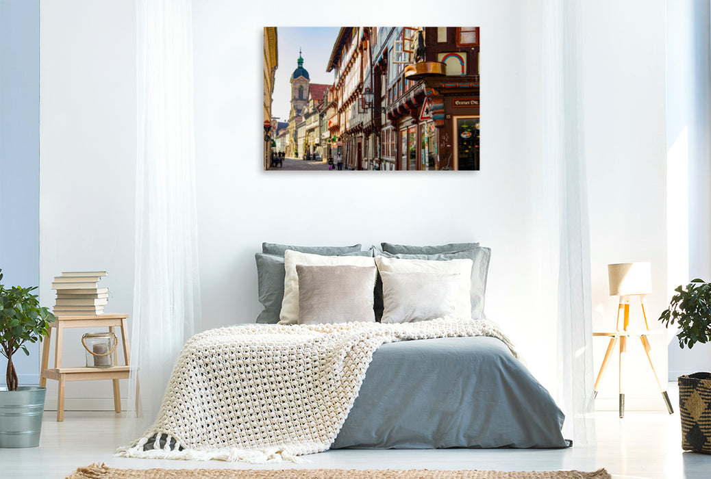 Premium textile canvas Premium textile canvas 120 cm x 80 cm landscape Short Street 