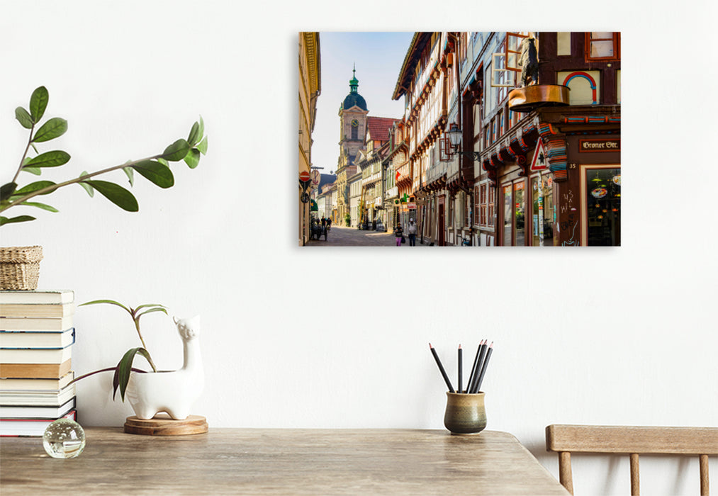 Premium textile canvas Premium textile canvas 120 cm x 80 cm landscape Short Street 