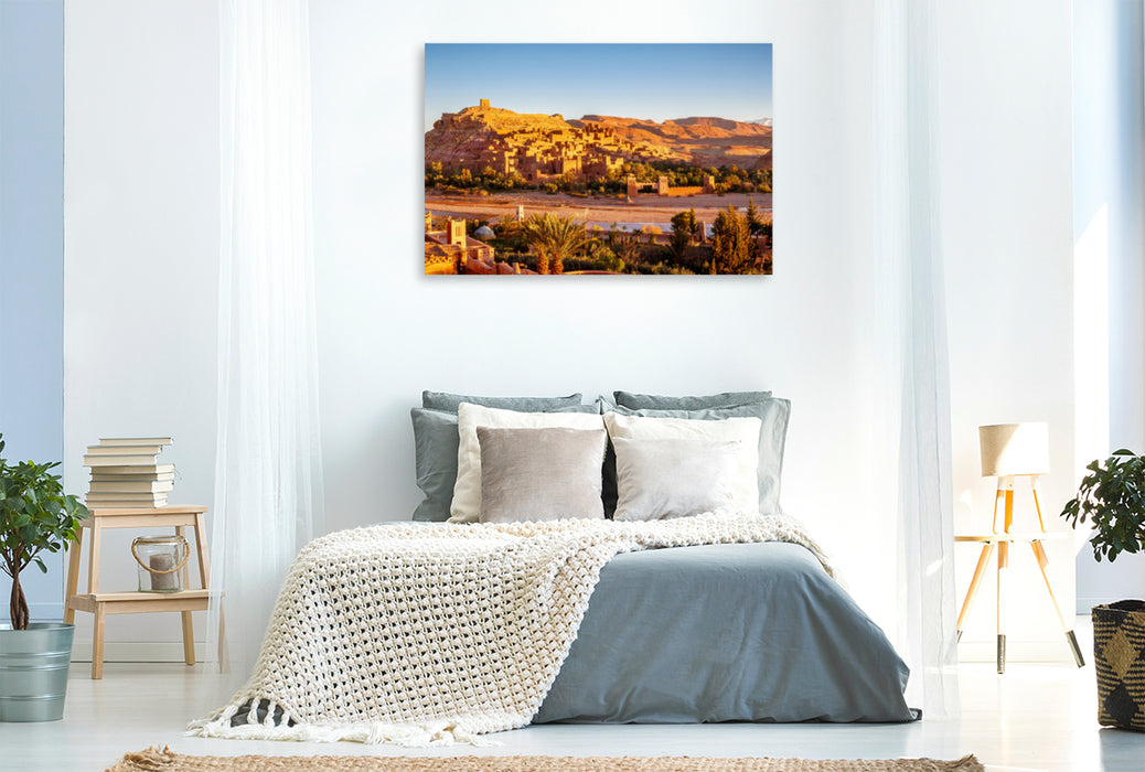 Premium textile canvas Premium textile canvas 120 cm x 80 cm landscape Aït Ben Haddou 