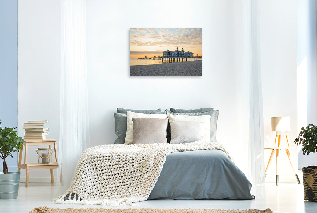 Premium textile canvas Premium textile canvas 120 cm x 80 cm across Baltic Sea pure holiday feeling 