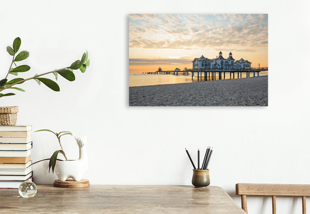 Premium textile canvas Premium textile canvas 120 cm x 80 cm across Baltic Sea pure holiday feeling 