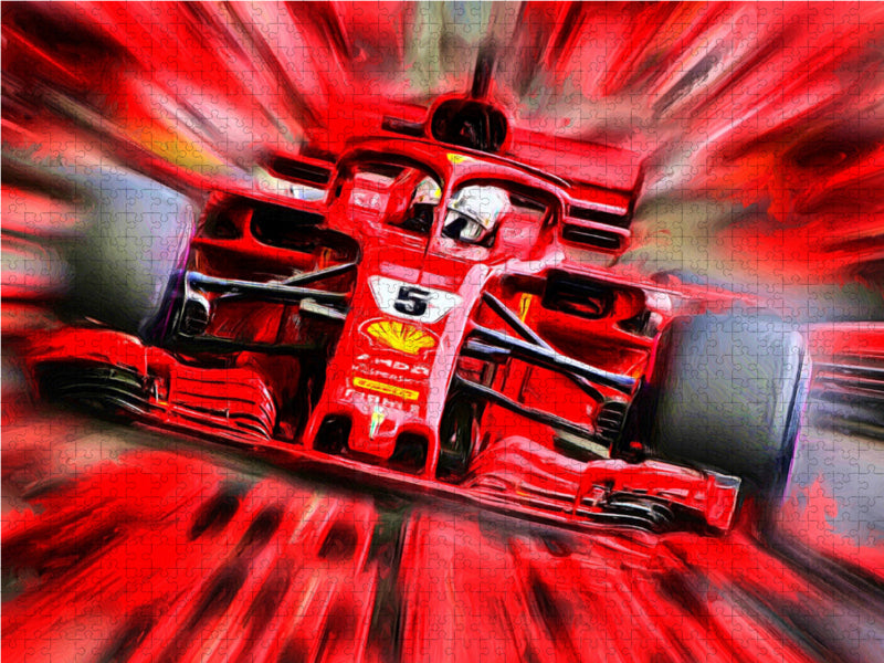 Encore plus de puissance italienne : l'Allemand Sebastian Vettel court après les records du légendaire « Schumi ». - Casse-tête photo CALVENDO 