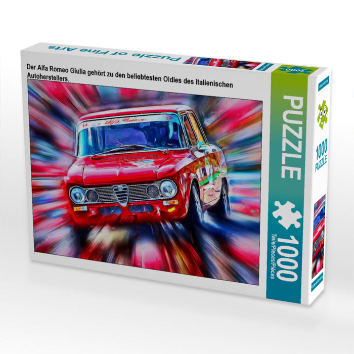 Der Alfa Romeo Giulia gehört zu den beliebtesten Oldies des italienischen Autoherstellers. 1000 Teile Puzzle quer - CALVENDO Foto-Puzzle'