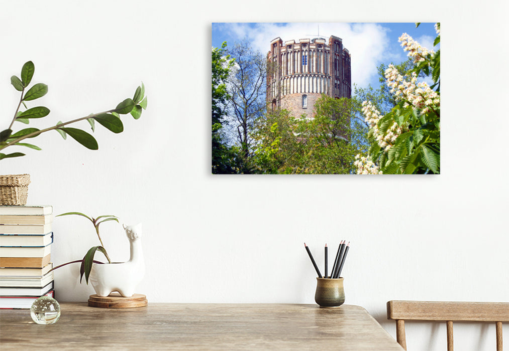 Premium textile canvas Premium textile canvas 75 cm x 50 cm landscape Old water tower 