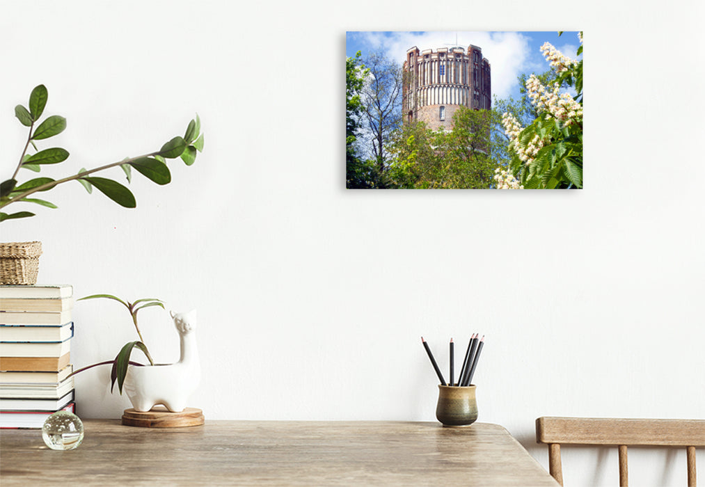 Premium textile canvas Premium textile canvas 75 cm x 50 cm landscape Old water tower 