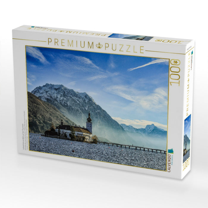 Schloß Orth mit Blick auf den Traunstein - CALVENDO Foto-Puzzle'