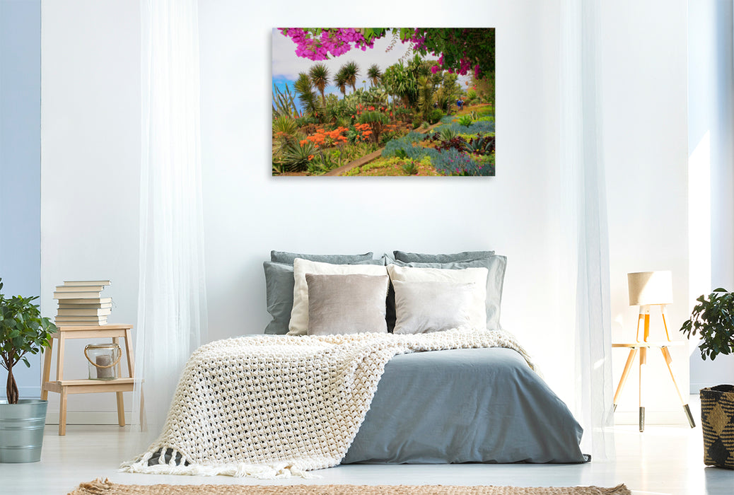 Premium textile canvas Premium textile canvas 120 cm x 80 cm landscape Botanical Garden Cacti 