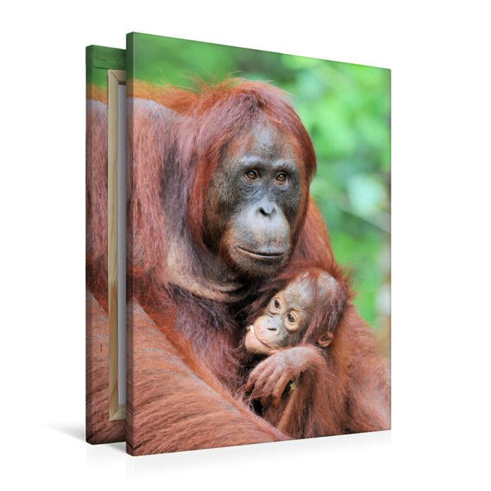Premium Textil-Leinwand Mutter mit Baby