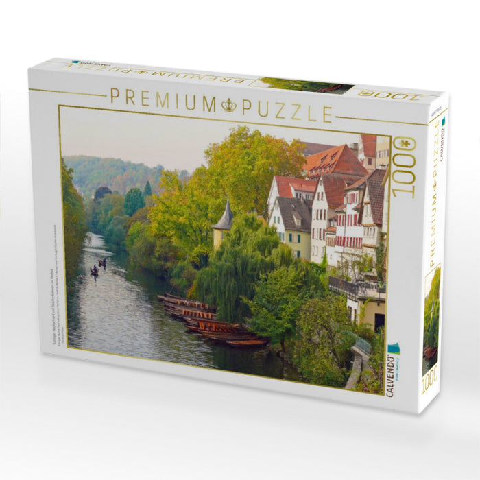 Tübinger Neckarfront mit Stocherkähnen im Herbst - CALVENDO Foto-Puzzle'
