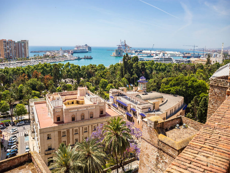 Ausblick auf den Hafen von der Festung Alcazaba - CALVENDO Foto-Puzzle'