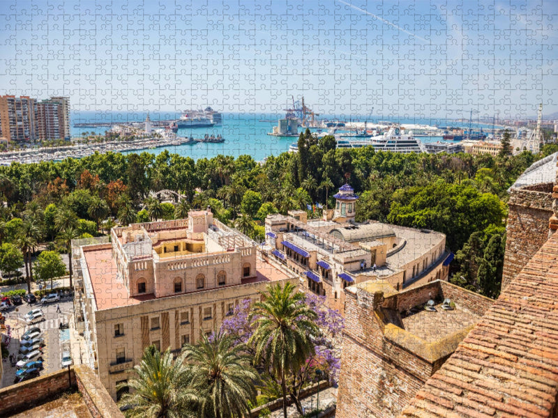 Ausblick auf den Hafen von der Festung Alcazaba - CALVENDO Foto-Puzzle'