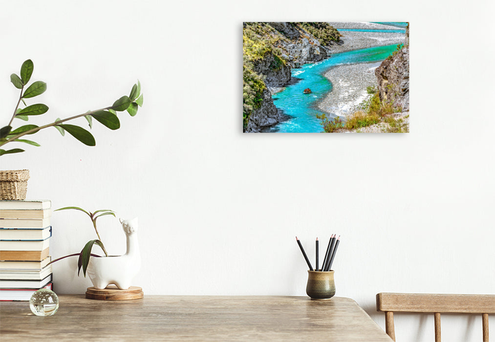 Premium textile canvas Premium textile canvas 120 cm x 80 cm landscape New Zealand - Skippers Canyon 