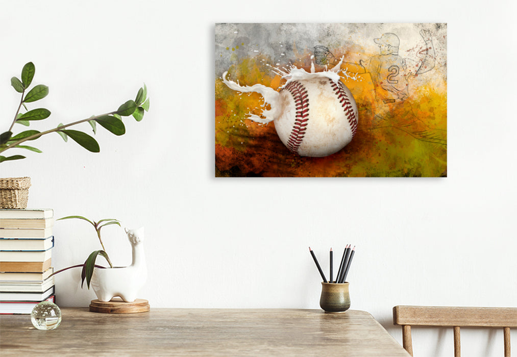 Premium textile canvas Premium textile canvas 120 cm x 80 cm landscape SPORT meets SPLASH - baseball 
