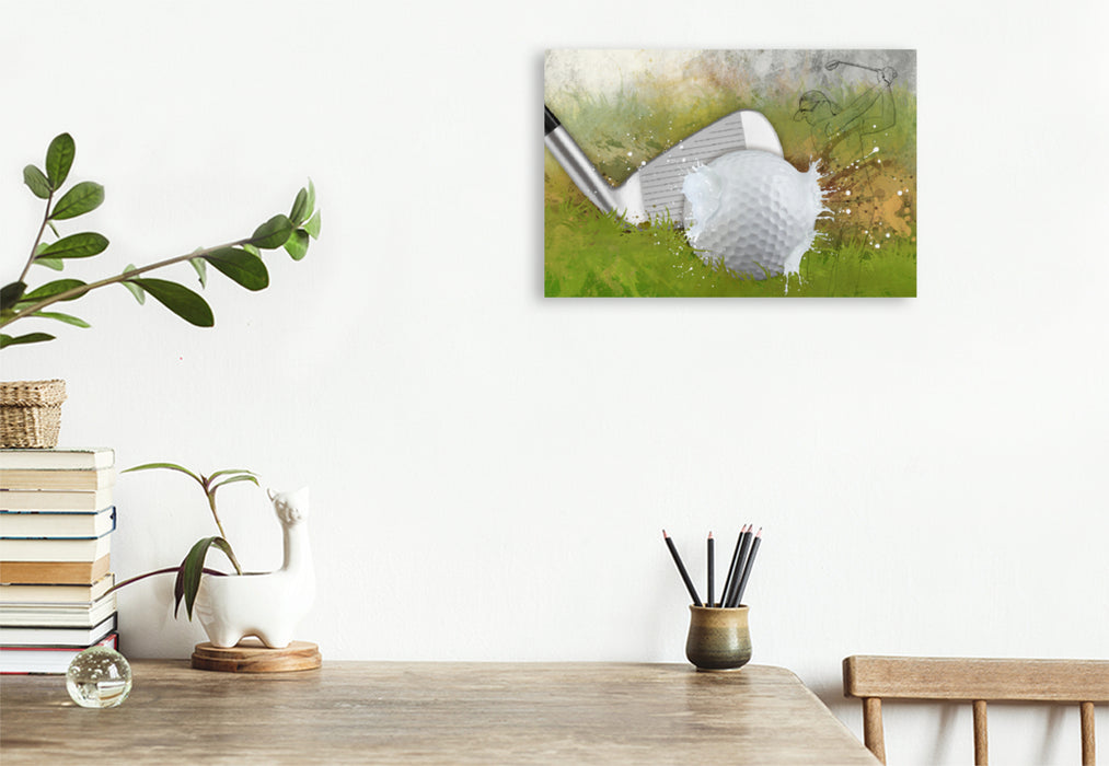 Premium textile canvas Premium textile canvas 120 cm x 80 cm landscape SPORT meets SPLASH - golf 