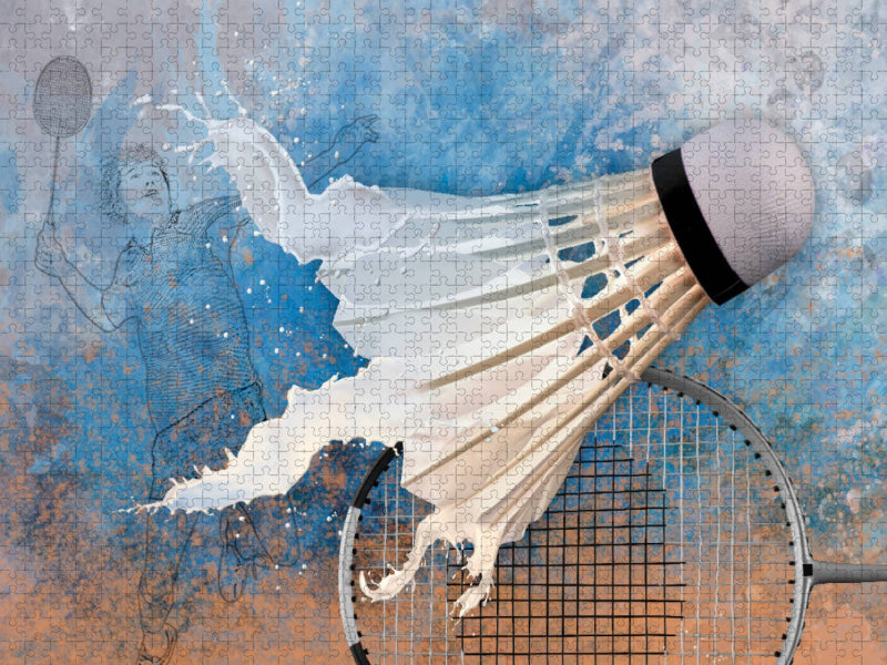 SPORT trifft SPLASH - Badminton - CALVENDO Foto-Puzzle'