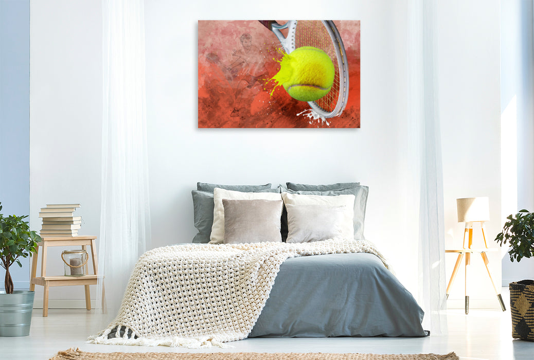 Premium textile canvas Premium textile canvas 120 cm x 80 cm landscape SPORT meets SPLASH - tennis 
