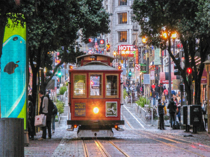 Cable Car an der Station Powell and Market Street - CALVENDO Foto-Puzzle'
