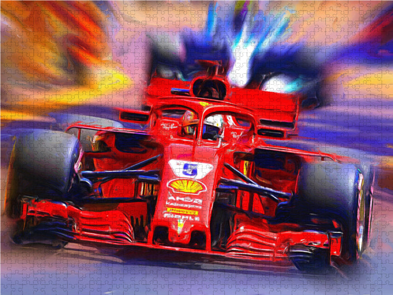 Vettel ist nach dem Kerpener Michael Schumacher der erfolgreichste deutsche Formel-1-Rennfahrer. 1000 Teile Puzzle quer - CALVENDO Foto-Puzzle'