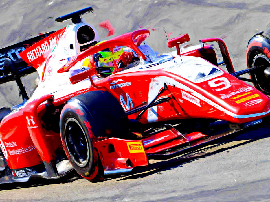 Mick Schumacher, Sohn der Legende Michael Schumacher, startet in der Formel 2. 1000 Teile Puzzle quer - CALVENDO Foto-Puzzle'