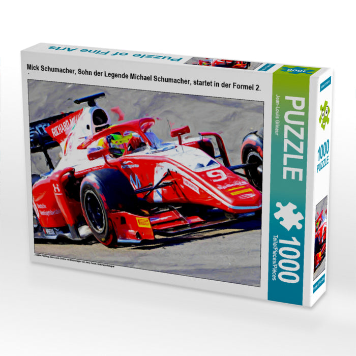 Mick Schumacher, Sohn der Legende Michael Schumacher, startet in der Formel 2. 1000 Teile Puzzle quer - CALVENDO Foto-Puzzle'