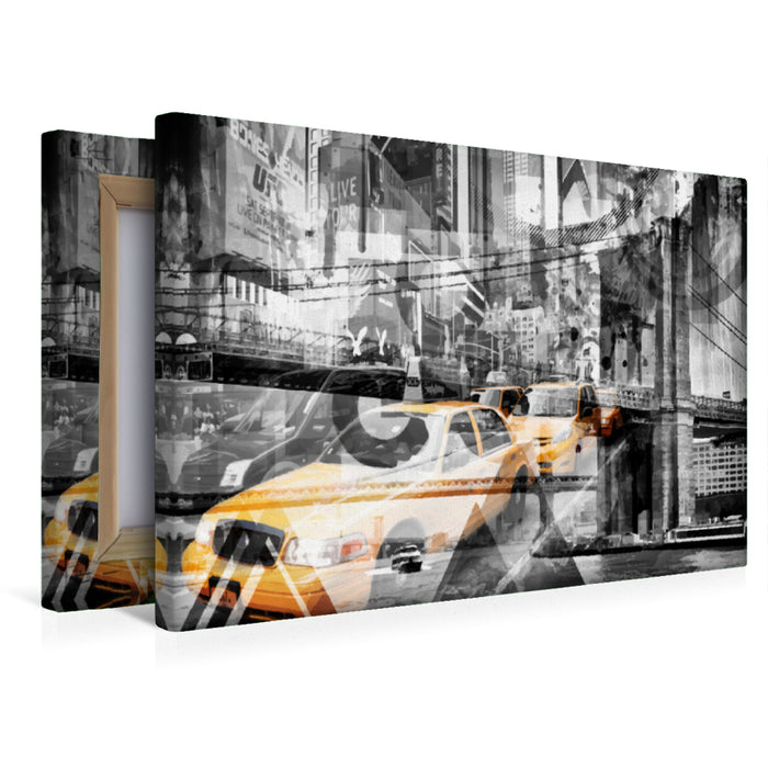 Premium Textil-Leinwand Modern Art NYC Collage