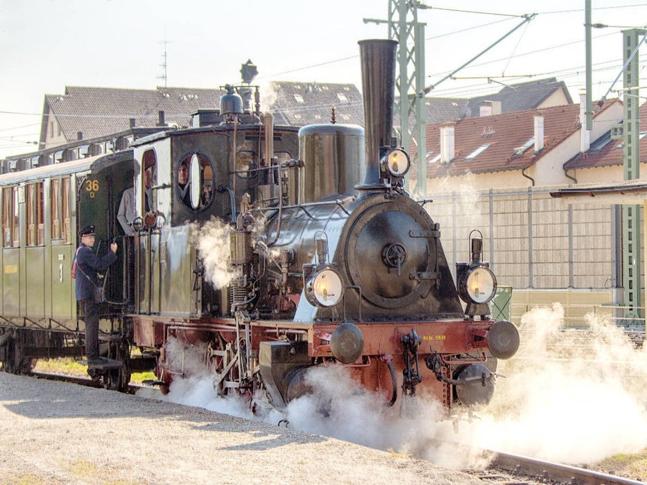 Dampflok 30 (pr. T3) "Chanderli" der Kandertalbahn in Haltingen - CALVENDO Foto-Puzzle'