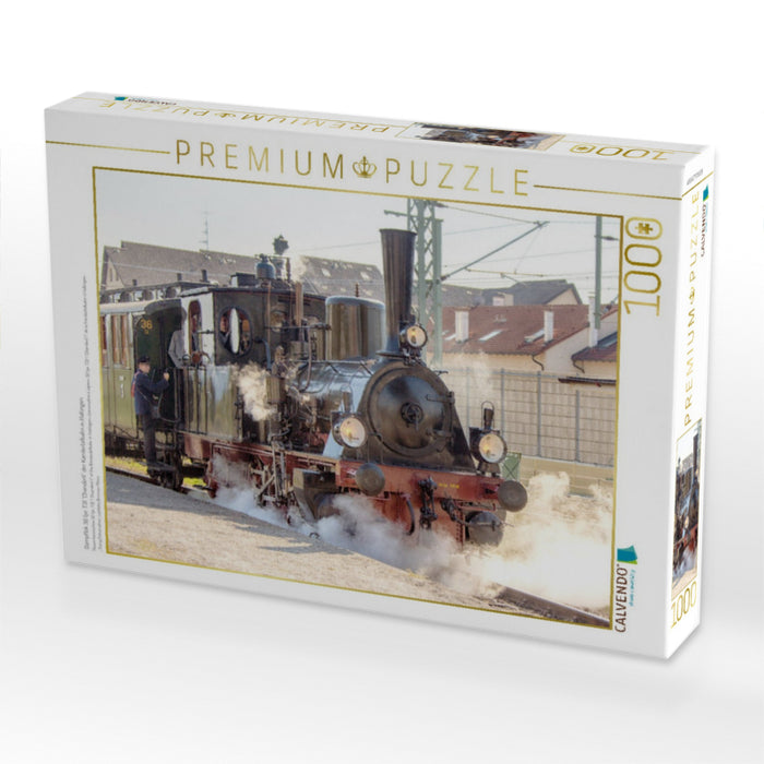 Dampflok 30 (pr. T3) "Chanderli" der Kandertalbahn in Haltingen - CALVENDO Foto-Puzzle'
