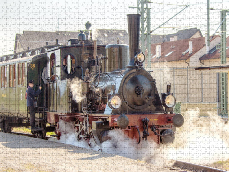 Dampflok 30 (pr. T3) "Chanderli" der Kandertalbahn in Haltingen - CALVENDO Foto-Puzzle'