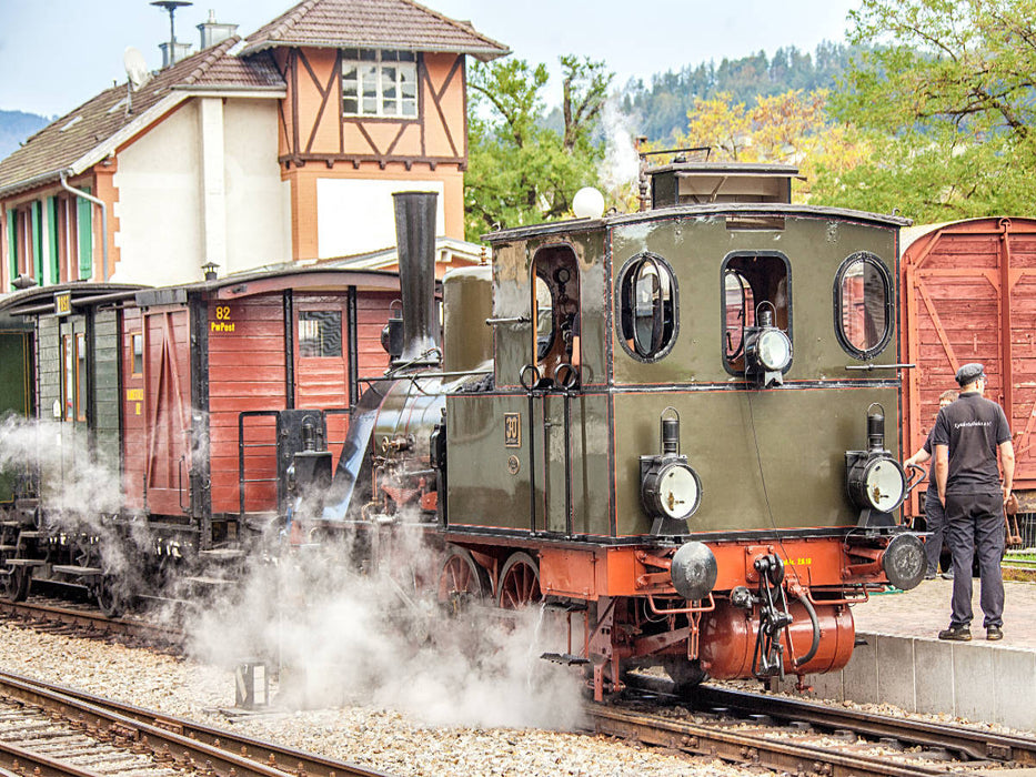 Dampflok 30 (pr. T3) "Chanderli" der Kandertalbahn in Kandern - CALVENDO Foto-Puzzle'
