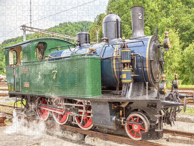 Dampflok Ed 3/4 2 „Hinwil" des Dampfbahn-Verein Zürcher Oberland (DVZO) in Bauma - CALVENDO Foto-Puzzle'