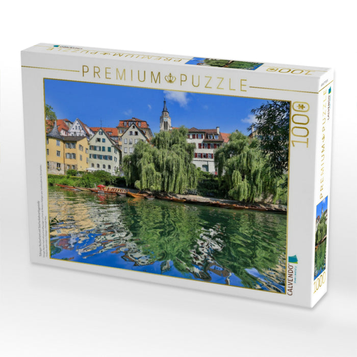 Tübinger Neckarfront mit Stocherkahnanlegestelle - CALVENDO Foto-Puzzle'