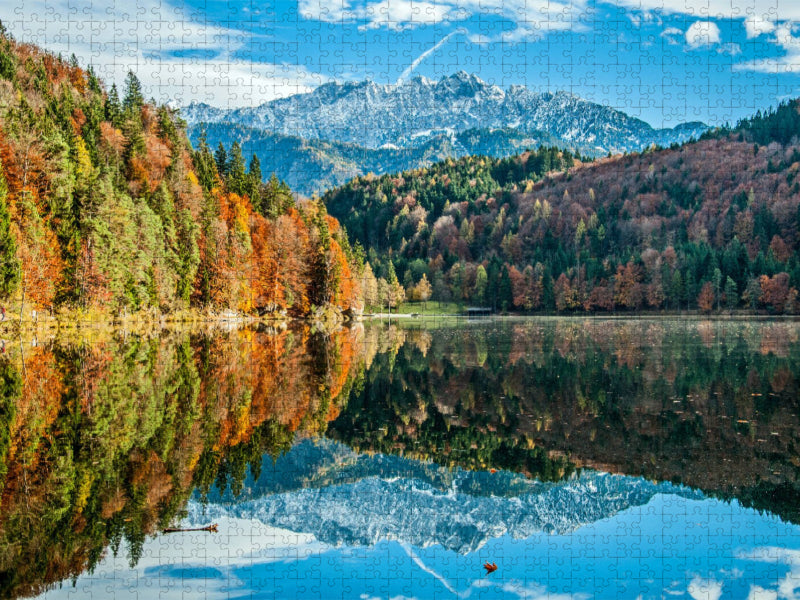 Wasserspiegelung am Hechtsee - CALVENDO Foto-Puzzle'