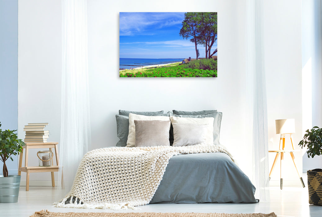 Premium textile canvas Premium textile canvas 120 cm x 80 cm landscape beach near Ahrenshoop 