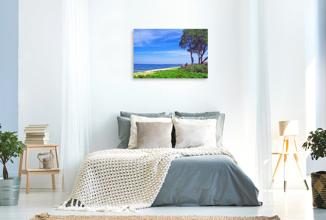 Premium textile canvas Premium textile canvas 120 cm x 80 cm landscape beach near Ahrenshoop 