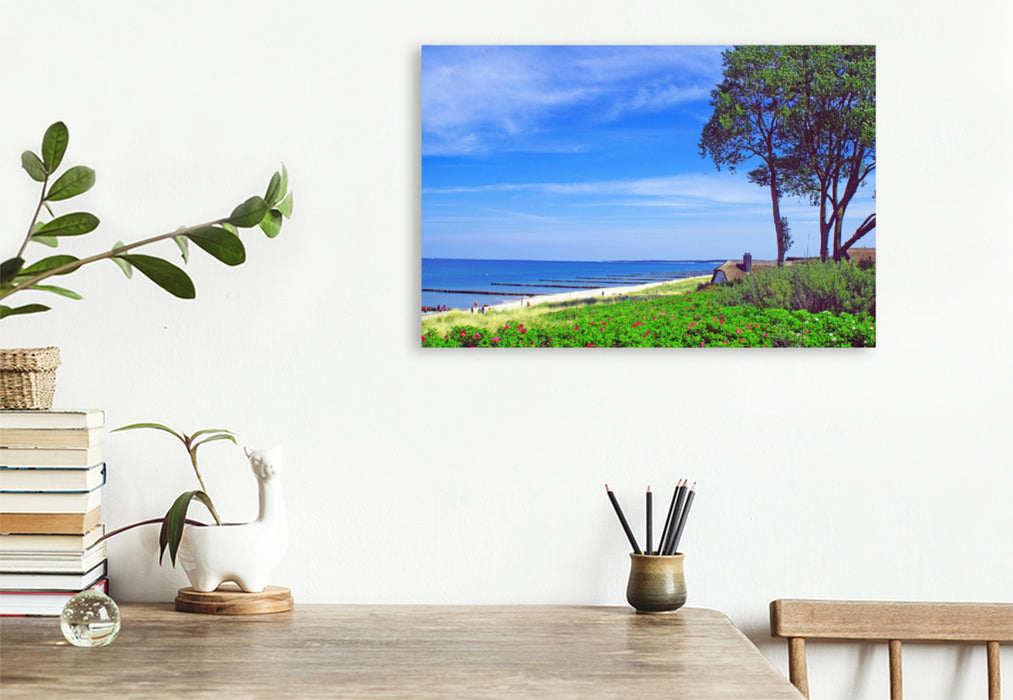 Premium textile canvas Premium textile canvas 120 cm x 80 cm landscape beach near Ahrenshoop 