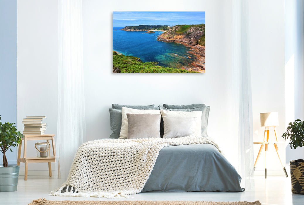 Premium textile canvas Premium textile canvas 120 cm x 80 cm across Portelet Bay 