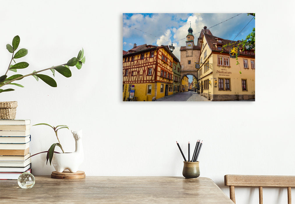 Premium Textil-Leinwand Premium Textil-Leinwand 120 cm x 80 cm quer Ein Motiv aus dem Kalender Rothenburg ob der Tauber Impressionen